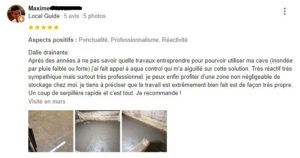 avis client Aqua-Copntrol travaux inondations et infiltrations d'une cave sur lille