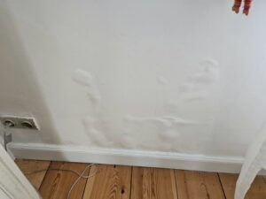 que se passe t il quand la fibre de rénovation cloque et fait des boursoufflures. les problèmes d'humidité dans le mur et le salpêtre sont responsables du cloquage de la fibre de rénovation. Refaire les enduits sur un mur humide ne sert à rien car les cloques réapparaitront