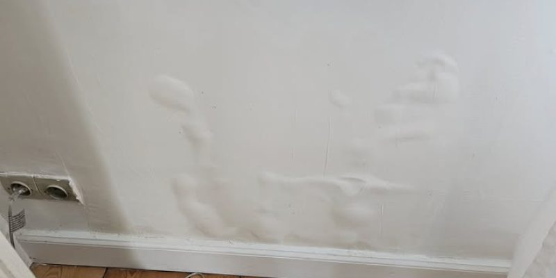 que se passe t il quand la fibre de rénovation cloque et fait des boursoufflures. les problèmes d'humidité dans le mur et le salpêtre sont responsables du cloquage de la fibre de rénovation. Refaire les enduits sur un mur humide ne sert à rien car les cloques réapparaitront